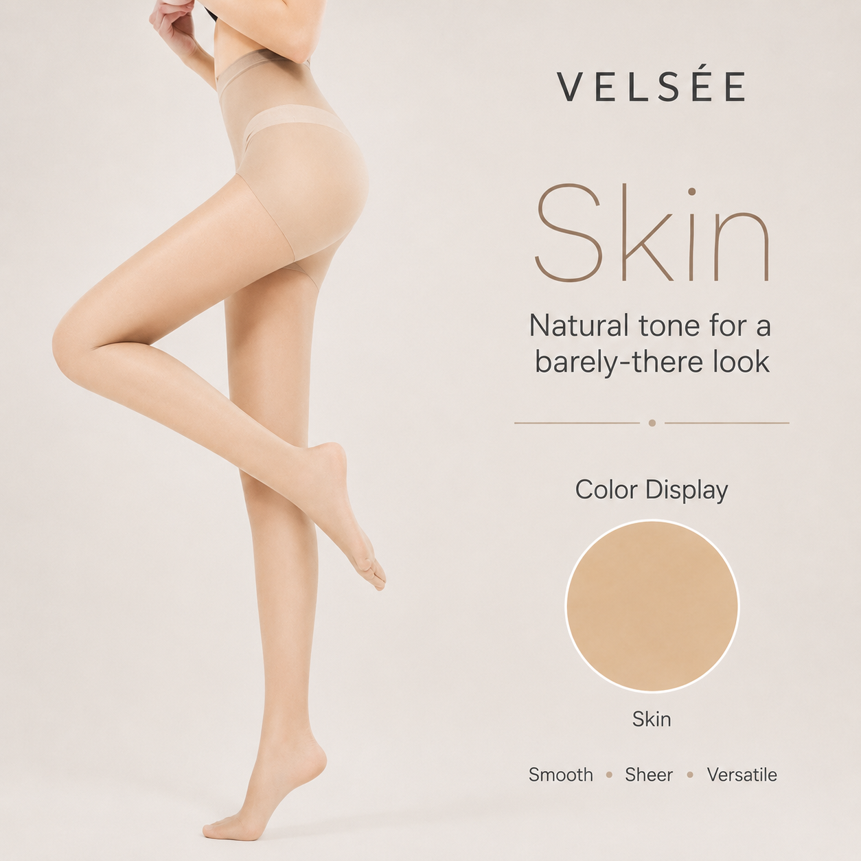 VELSÉE Women's Ultra-Sheer Run-Resistant Pantyhose | No-Slip Waistband Summer Tights